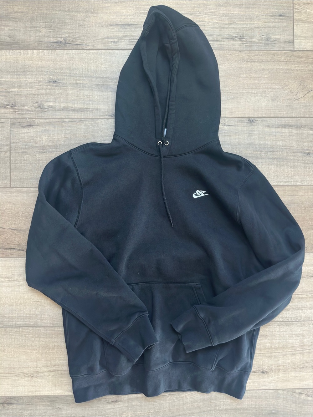 Nike Black Men's Hooded Sweatshirt with White Logo